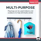 SOL 2pk Hanging Peg Bag 39x28cm Clothes Clip Holder with Hanger view 8