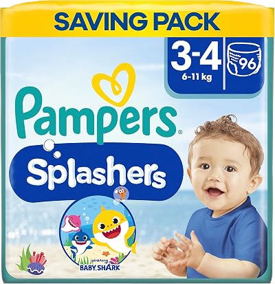 Pampers Splashers Baby Shark Edition Swim Nappy Pants Size 3 6kg-11kg 96