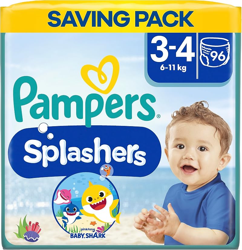 Pampers Splashers Baby Shark Edition Swim Nappy Pants Size 3 6kg-11kg 96