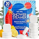Shower Steamers Aromatherapy & Sport - 30 Pack, 100% Pure Essential Oils, Refreshing & Relaxing, Spa & Birthday Gifts for Women, Christmas Stocking Stuffers for Men, Self Care - Eucalyptus