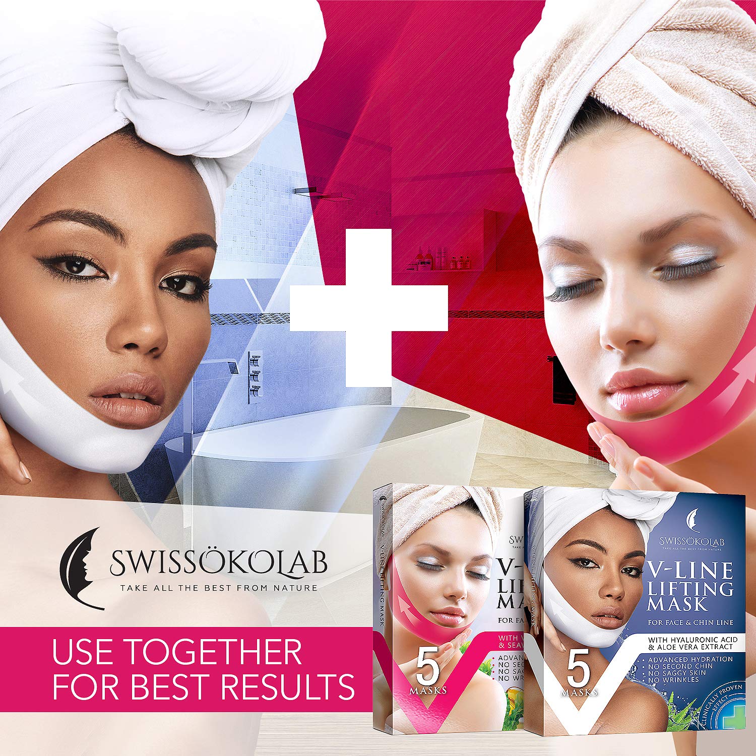Double Chin Reducer V Line Lifting Mask Face Slimming Strap Chin Neck V Shaped Lift Tape Chin Up Patch V Up Contour Tightening Firming 5 pcs : Beauty