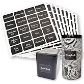 Tea Tin Labels, 160 Pre-Printed Waterproof Adhesive Labels, 1.7 x 1.2 Inches, Vinyl Material, Removable