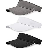 3 Pieces Sun Visor Hats for Women Men Adjustable Sports Athletic Visor Baseball Cap for Hiking Running Tennis Outdoor