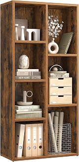 VASAGLE 7-Shelf Bookcase Rustic Brown LBC27BX Open Storage Display Stand