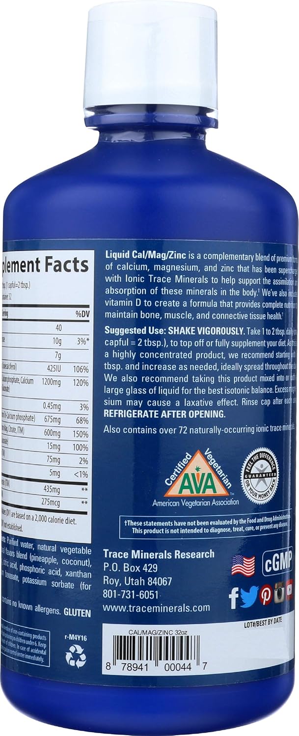 Liquid Cal/Mag/Zinc Natural Pina Colada Flavor 32 Ounces: Health & Personal Care