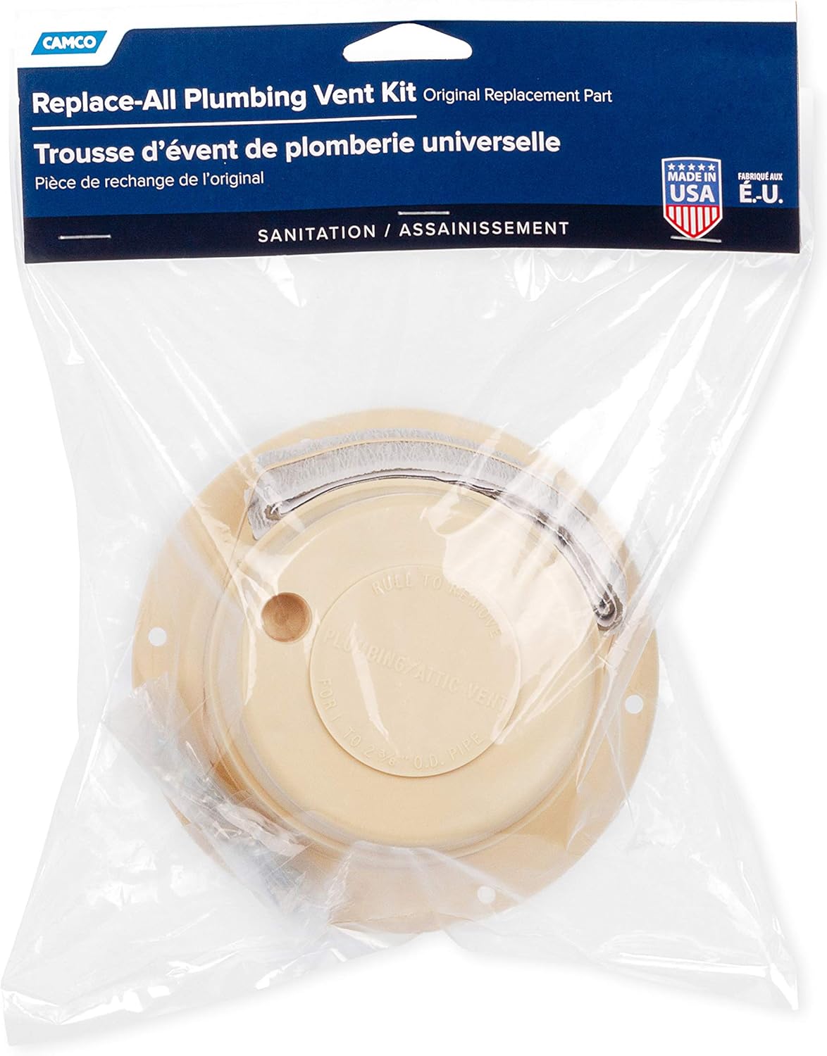 Camco Replace-All Plumbing Vent Cap with Spring Attachment - Replaces Lost or Damaged RV Plumbing Vent Caps | Fits Up to 2" Plumbing Vent Pipe - Black (40137): Automotive