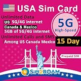 SIM2ROAM USA 15 Day Unlimited 5G 4G LTE Data Hotspot Calls Texts Hawaii