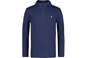 IZOD Boys Long Sleeve Feeder Stripe Quarter Zip Pullover, Lightweight