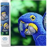 DIAMOND DOTZ Blue Hyacinth Macaws Diamond Painting Kit for Adults with Gems | Full Coverage Design, Sparkling Faceted Finish, Complete Starter Set, Vibrant Wall Decor, Ready to Frame, Great Handmade Gift