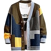 Arssm Mens Cardigan Sweater Knitted Long Sleeve V Neck Button Down Sweaters Casual Cardigans(Khaki-XL)