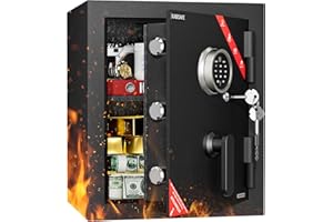 KABISAFE Safe, 4.0 Cubic Ft Fireproof Safe Box, Heavy Anti-Theft Safe with Biometric Fingerprint Digital Keypad Vibration Ala
