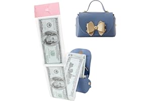 SESENSE Money Box for Cash, Leather Bowknot Money Pull Box for Cash Surprise Box Mini Bags with 30 Pcs Transparent Bags for Christmas Party Birthday