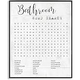 Stupell Industries Bathroom Search Fun Family Word, Design by Daphne Polselli Wall Art, 11 x 14, Black