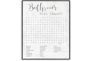 Stupell Industries Bathroom Search Fun Family Word, Design by Daphne Polselli Wall Art, 11 x 14, Black