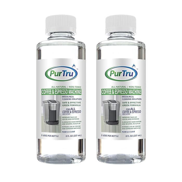 Coffee and Espresso Machine Descaling and Cleaning Solution (2 Pack) - All Natural Descaler and Cleaner For Keurig, Bunn, Delonghi, Nespresso and All Drip Coffee, Espresso and Single Cup Machines