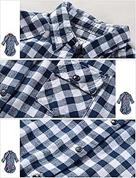 Match Womens Button Down Flannel Plaid Shirts roll