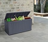 Keter 6010EC Marvel Box 270 Litre Storage Container Anthracite Rattan Look view 3