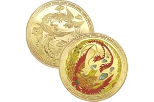 YKSHOP Chinese Traditional Phoenix from The Ashes Challenge Coin Lucky Coin for Scratching Lottery Tickets