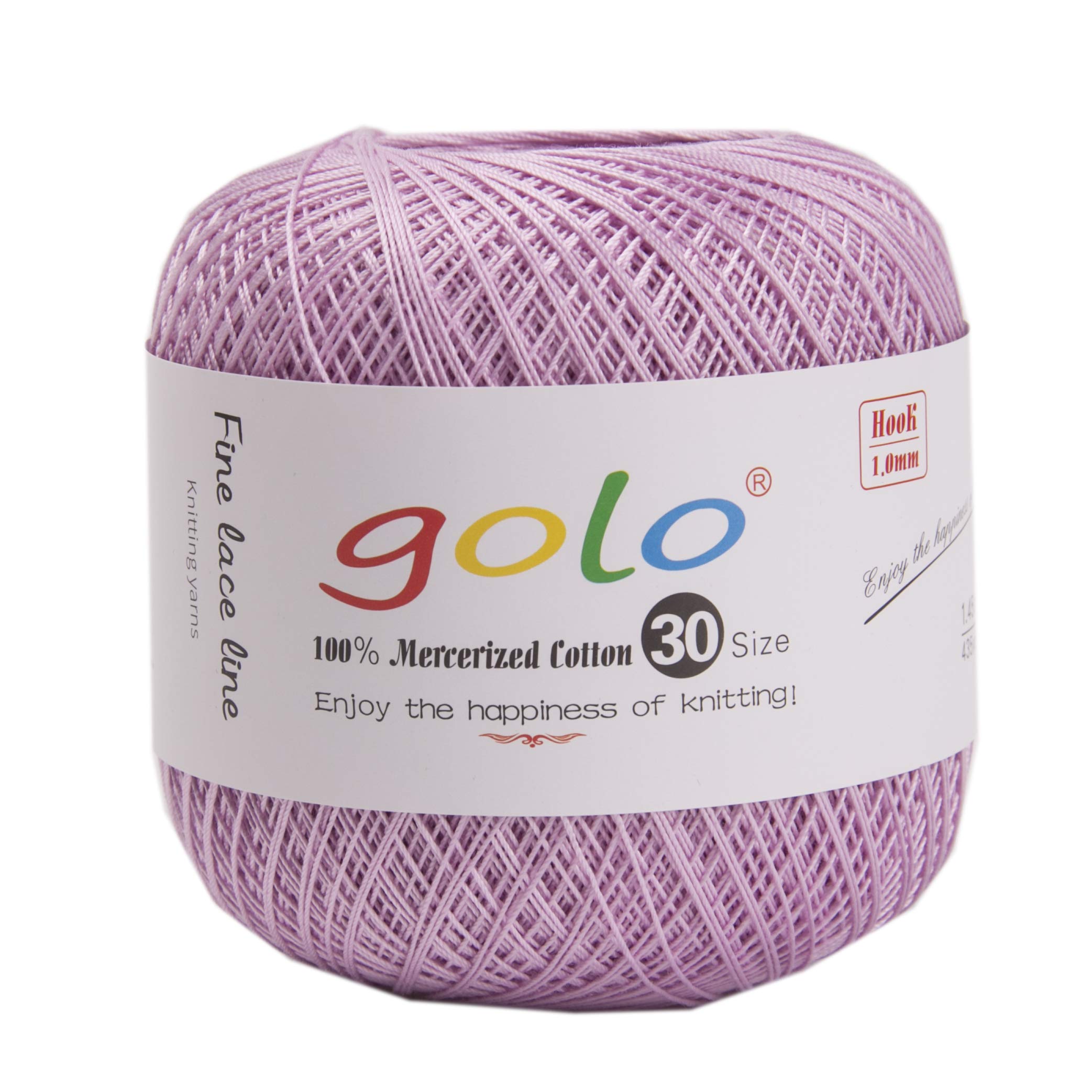 golo Crochet Thread Size 30 Yarn for Hand Knitting Cotton Crochet Yarn (Purple-153) — image 1