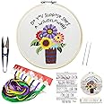 BERYA Embroidery Kit Including Embroidery Hoop,Color Threads and Embroidery Scissors for Beginners-Handmade Needlepoint Kits for Adults Kids …