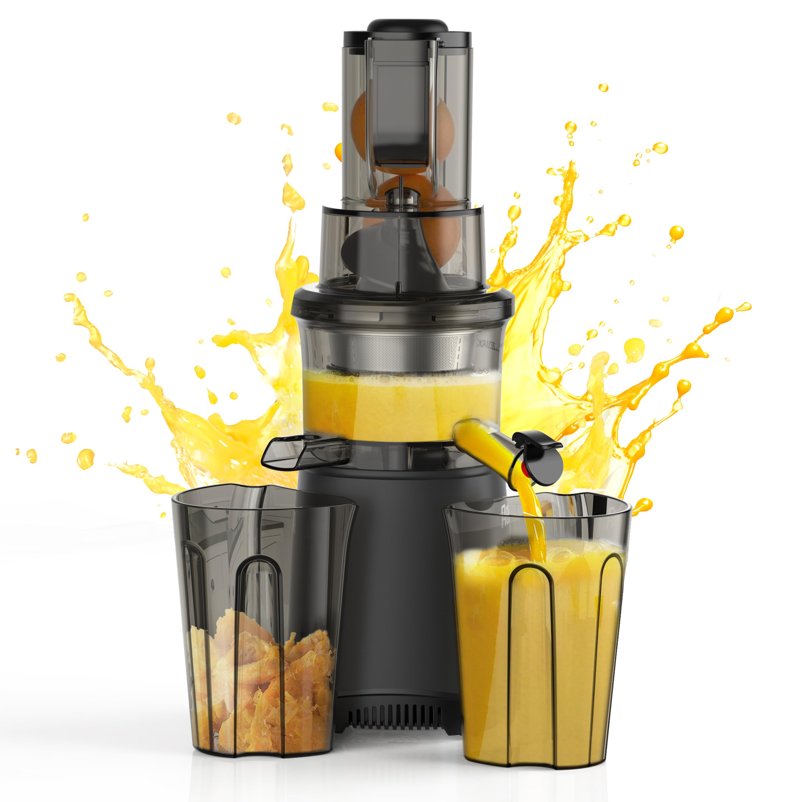 Photo 1 of Slow Cold Press Juicer Machines: Masticating Cold Pressed Compact Juicer For Vegetable And Fruit Easy To Clean, Silver Grey