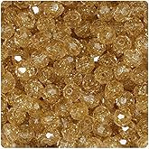 BeadTin Gold Sparkle 8mm Faceted Round Plastic Craft Beads (450pcs)