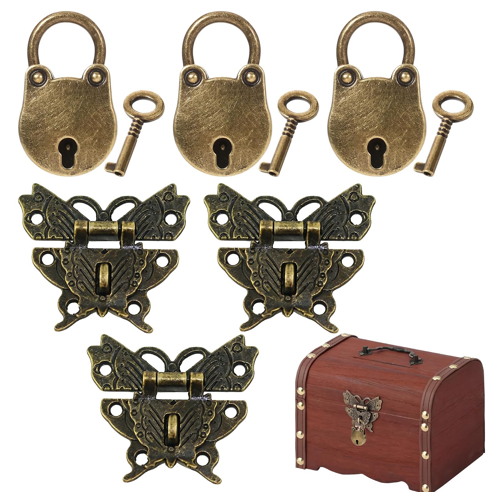 Juliyeh de Retro Mariposa Pestillo Butterfly Latch, Antique Bronze