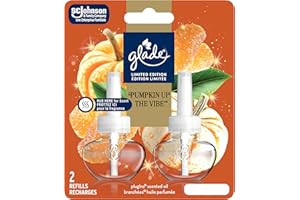 Glade Pumpkin up the Vibe Holiday PlugIns, Air Freshener Oil Refill, Fall Scented and Essential Oils for Bathroom and Home Fr