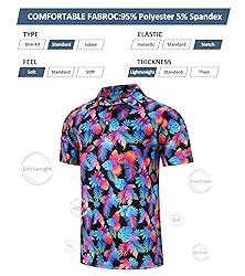 uideazone Mens Golo Shirts Dry Fit Colorful Palm