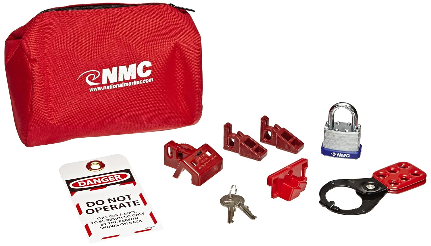 NMC BLOK4 12 Piece Economy Lockout Pouch Kit Industrial Lockout Tagout