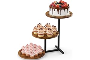 Emfogo 3 Tier Cupcake Tower Stand for 50 Cupcakes, Wooden Tiered Tray Stands, Display Cup Cake Dessert Tower for Party Aftern