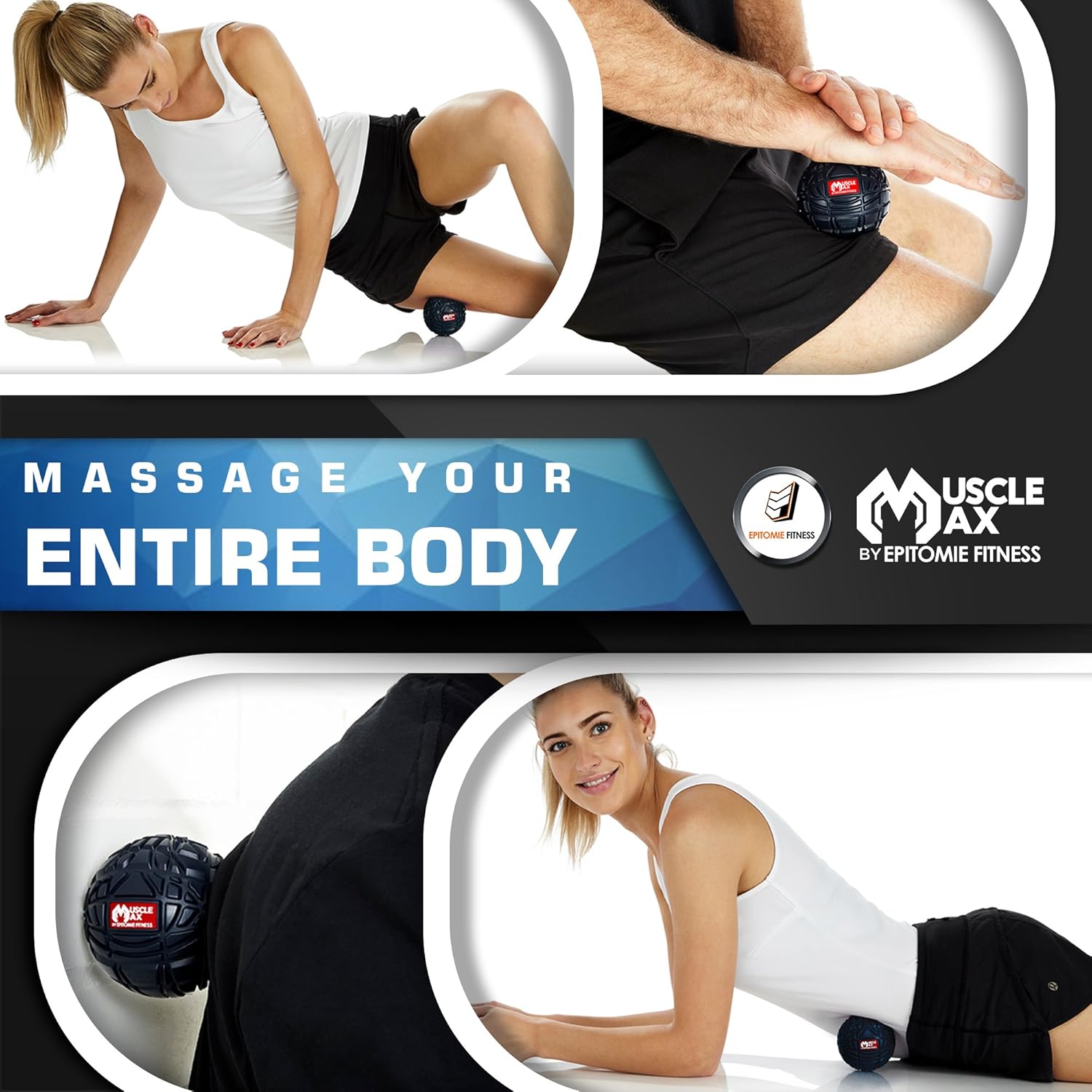 Muscle Max Massage Ball - Therapy Ball for Trigger Point Massage - Deep Tissue Massager for Myofascial Release - Mobility Ball for Exercise & Recovery: Health & Personal Care