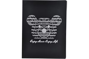 KINGPOINT Music File Folder A4 Size Sheet Music Folder Paper Documents Music Themed 40 Pockets Storage Folder