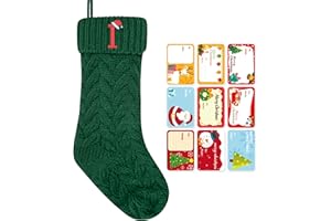 ZGCYSMHT Christmas Stockings Personalized Custom Initials 18 Inches Knitted Christmas Stockings with Letter Fireplace Hanging Monogram Xmas Stockings for Kids,Family Holiday Party Decoration（Green I）