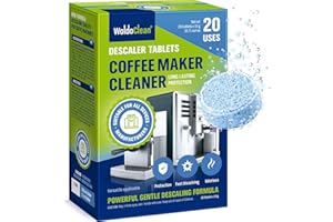 WoldoClean Coffee Machine Cleaner and Descaling Tablets - for 20 uses compatible with Nespresso, Keurig, Ninja, Delonghi, Coffee Maker Pot