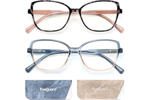EYEGUARD Stylish Reading Glasses for Women Blue Light Blocking Readers with Spring Hinge Computer Eyeglasses