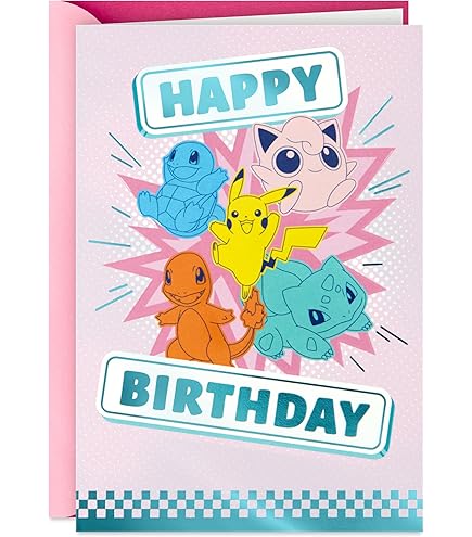 Hallmark Pokémon Birthday Card (Wild Pikachu) : Office Products