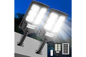 VIPZON Solar Lights Outdoor Waterproof, Wide Angle Solar Flood Lights Outdoor Dusk to Dawn, Solar Street Lights Outdoor Motion Sensor with Remote, Super Bright LED Solar Security Lights for Yard 2-PACK