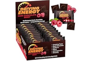 ZENEVO Driving Energy - Caffeinated Energy Bite Size - Dark Chocolate Berry Energy Fuel with 150mg Caffeine - Long-Lasting Energy for Gym, Workout, Adults - Great Taste - Low Carb - Healthy Snack - 50 Count