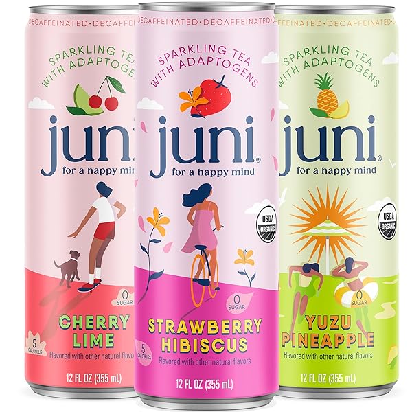 JUNI SPARKLING ADAPTOGEN DRINK WITH ASHWAGANDHA, LION’S MANE...