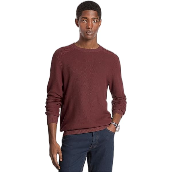 Vince Men's Geo Jacquard Crew Sweater, Driver Green/Coastal, S at