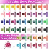 Halobios Glitter 48 Colors Extra Fine Set 576g Craft Nail Body Resin Slime view 6