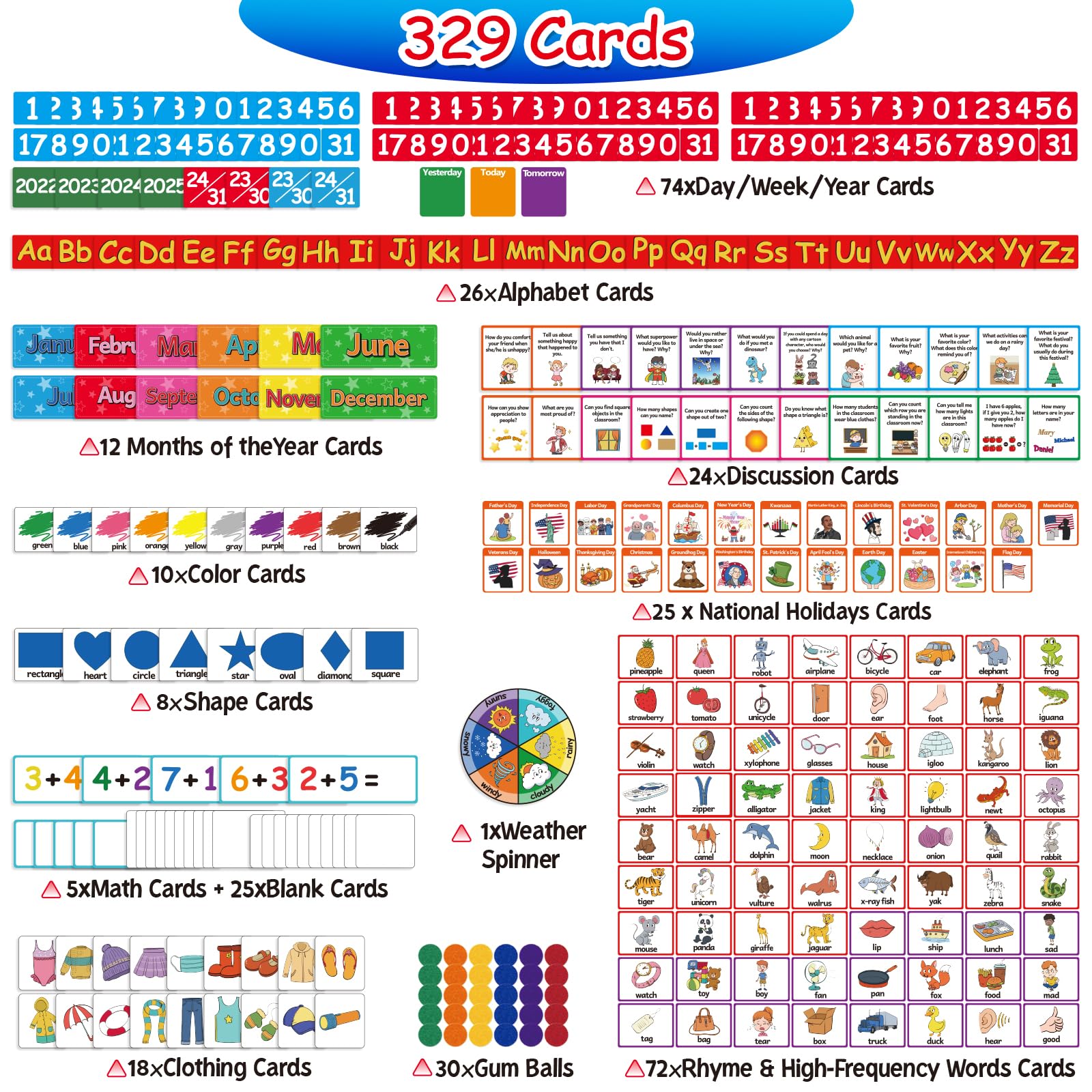 Mua Circle Learning Time Center Pocket Chart Calendar Set, Educational ...