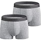 BATTEWA Mens Incontinence Underwear Washable, Leak Proof Underwear for Men,with Front Absorbency Area for Urine Leakage Protective 50ml. (Medium, 2Gray)