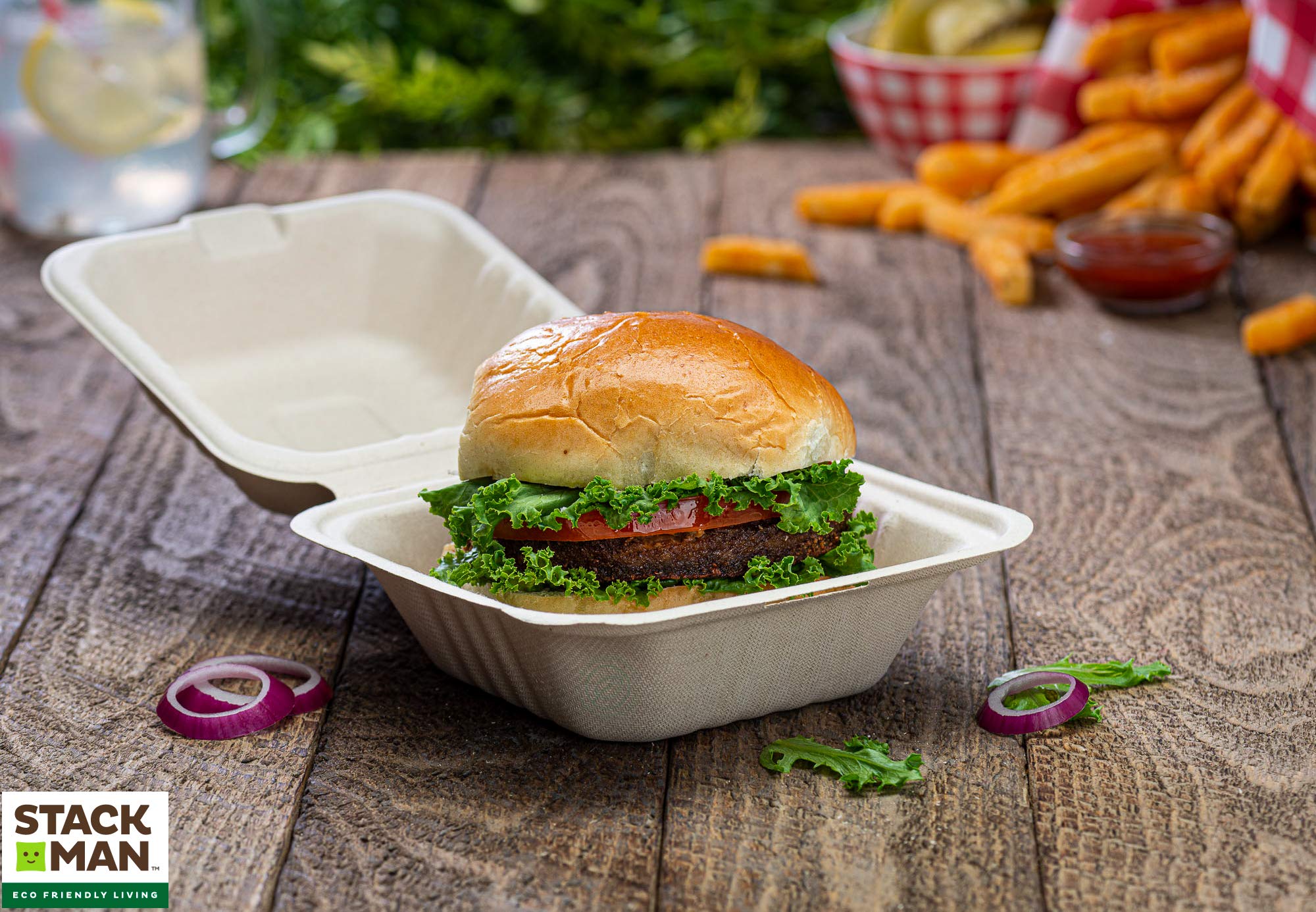 Mua 100% Compostable Clamshell Take Out Food Containers [6x6" 50-Pack ...