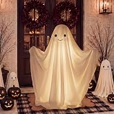 Soulchen 48 Inch Halloween Light up Outdoor Decor DIY Ghost Kit | with Metal Stand LED Lights, White Spooky Ghost for Halloween Home Porch Yard Garden Lawn Fireplace Haunted House(No Battery)