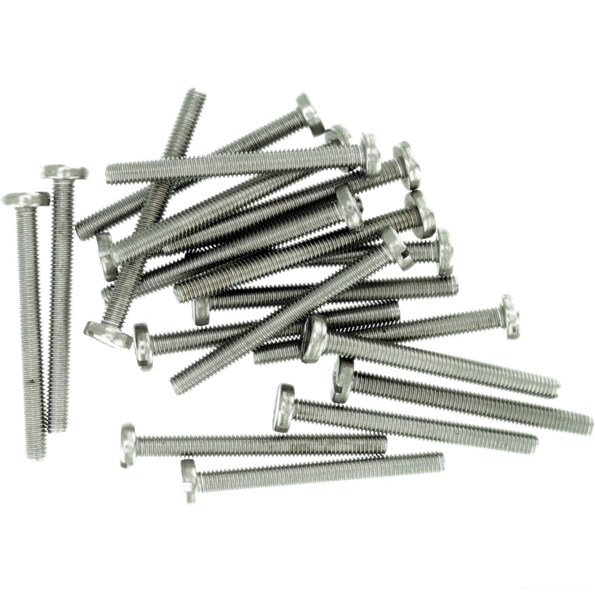 M6 (6mm x 18mm) Slot Pan Machine Screw (Bolt) - Stainless Steel (A2) (Pack of 20)