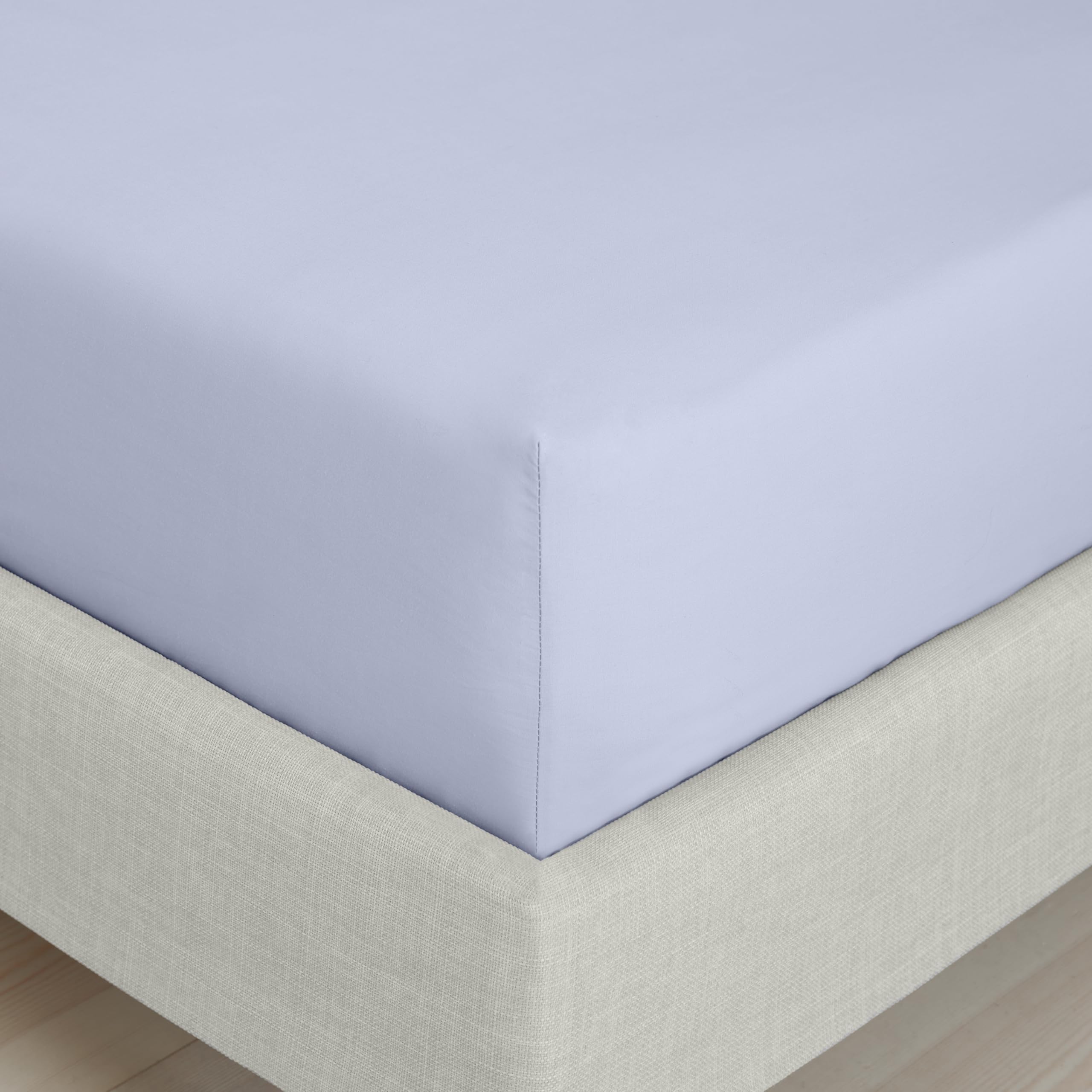 Bianca 200 Thread Count Cotton Percale Extra Deep Super King Fitted Sheet Lavender