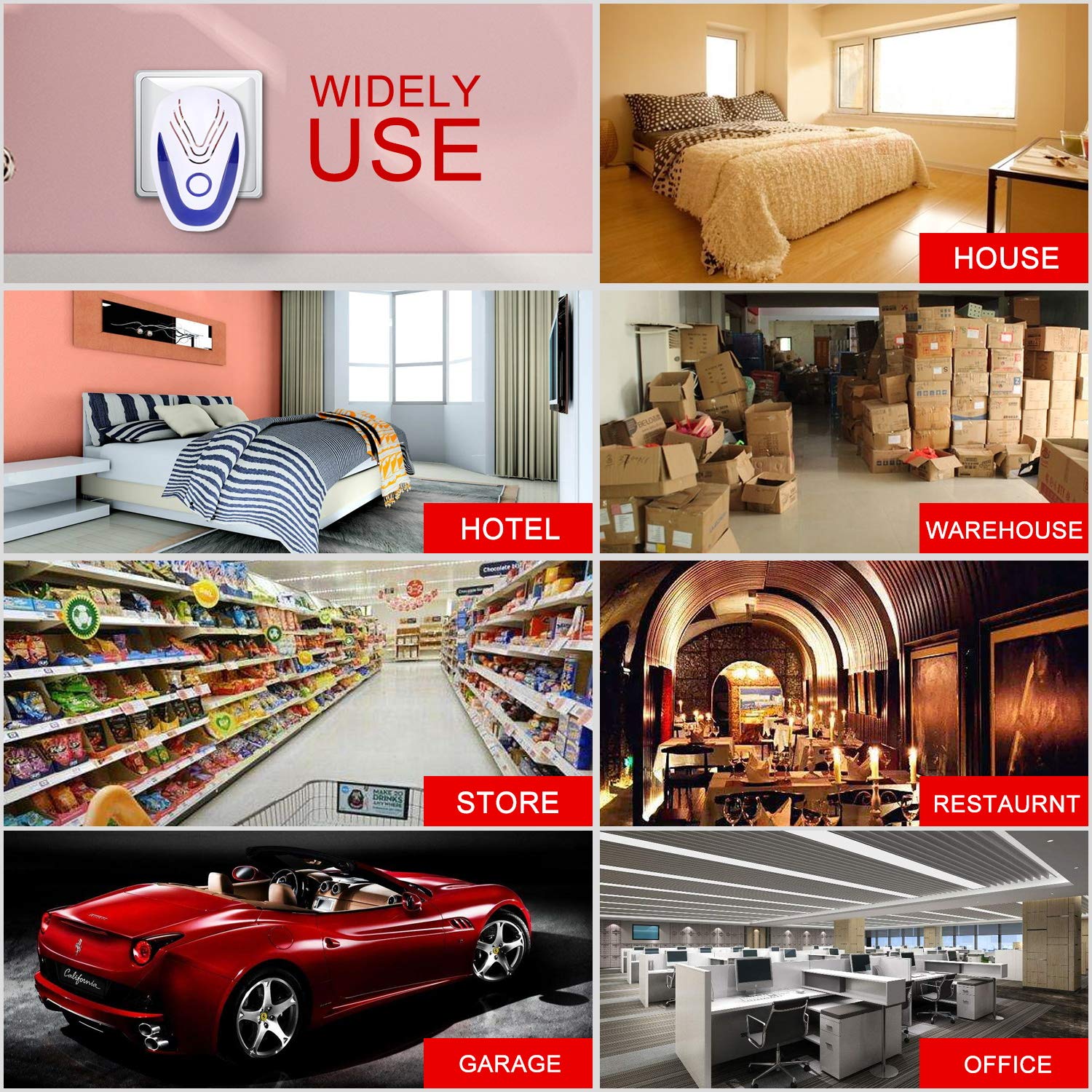 [2019 NEW] Repellente Ultrasuoni per Topi, Insetti, Zanzare, Ratti, Scarafaggi, Mosche,Pulci,Cani- Repeller ultrasonico controllo dei parassiti di Human & Pet Friendly, Niente più Trap, Spray & Bait