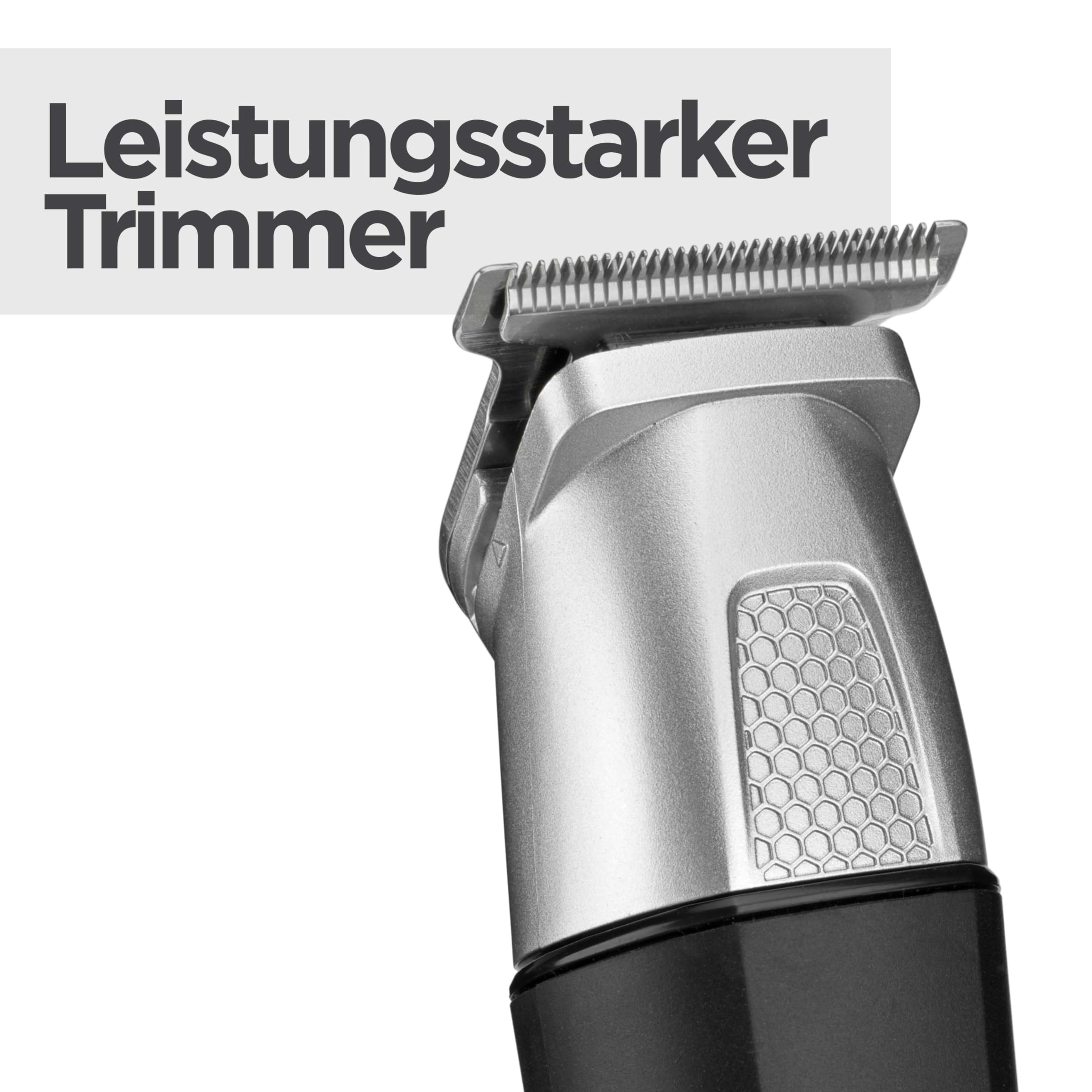 BaByliss Lithium Power 11-in-1 Multi-Trimmer – Kabelloses Grooming-Kit mit Barttrimmer und Nasenhaarschneider, wasserdicht, ideal als Geschenk für Männer, Schwarz/Grau, MT812E 5